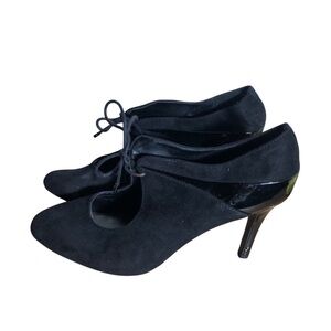 Impo black suede stiletto heel shooter shoes Sz 7M